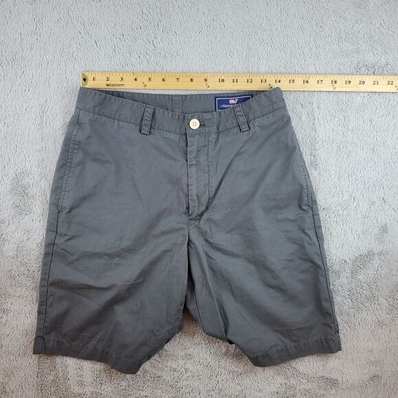 Vineyard Vines Club Shorts Mens Size 30 30X9 Mid Rise Gray Flat Front Chino - Picture 4 of 7